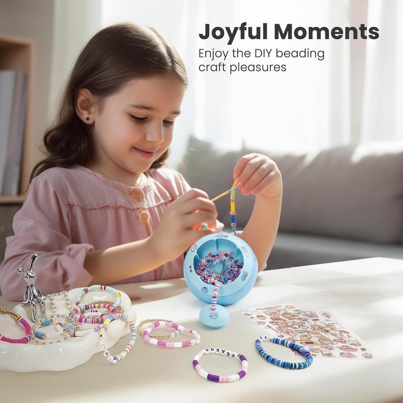 Tilhumt Bead Spinner Kit, 3826Pcs Bracelet Spinner Kit Electric Bracelet Maker Machine with Beginner Friendly Positioning Mat and 18 Colors Polymer Clay Beads for Jewelry Bracelets Making - Image 5